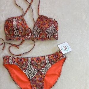 Indigo Multicolor Patterned Bikini